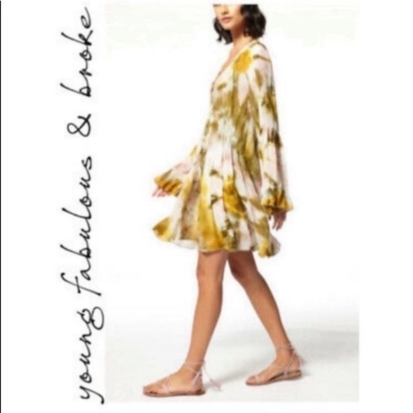 Young Fabulous & Broke Dresses & Skirts - Young Fabulous and Broke Rosa Mini Dress Olive Venus Tie Dye Small
